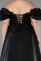 Robe de Soirée Grande Taille Longue Perlé Noir ABU5155