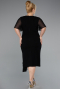 Robe De Invitation Grande Taille Midi Noir ABK2401