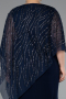 Robe Grande Taille Longue Bleu Marine ABU5158