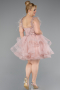 Robe De Fiançailles Grande Taille Courte Poudre ABK2087