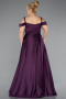 Robe De Fiançailles Grande Taille Satin Longue Violet ABU4207