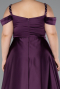 Robe De Fiançailles Grande Taille Satin Longue Violet ABU4207