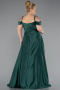 Robe De Fiançailles Grande Taille Satin Longue Émeraude ABU4207