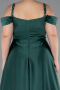 Robe De Fiançailles Grande Taille Satin Longue Émeraude ABU4207