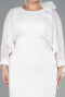 Robe De Fête Grande Taille Midi Blanc ABK2383