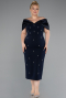 Robe De Invitation Grande Taille Midi Bleu Marine ABK2400