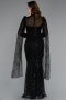 Robe de Soirée Longue Perlé Noir ABU5152