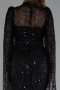 Robe de Soirée Longue Perlé Noir ABU5152