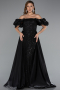 Robe de Soirée Longue Perlé Noir ABU5154
