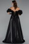 Robe de Soirée Longue Perlé Noir ABU5154