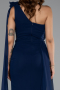 Robe de Soirée Longue Mousseline Bleu Marine ABU5144