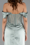 Robe De Soirée Satin Longue Menthe ABU5130
