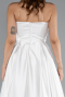 Robe De Soirée Satin Longue Blanc ABU5105