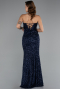 Robe de Soirée Longue Bleu Marine ABU5166