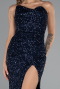 Robe de Soirée Longue Bleu Marine ABU5166
