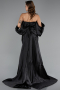 Robe de Soirée Longue Perlé Noir ABU5169