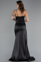 Robe de Soirée Longue Satin Noir ABU5171