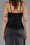 Robe de Soirée Longue Satin Noir ABU5171