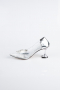 Stiletto Cuir Verni Argent ABR1055