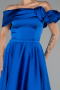 Robe De Soirée Midi Satin Bleu Saxe ABK2410