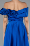 Robe De Soirée Midi Satin Bleu Saxe ABK2410