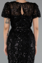 Robe de Cérémonie Midi Perlé Noir ABK2412