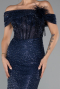 Robe de Soirée Longue Perlé Bleu Marine ABU5183