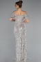 Robe De Soirée Squameuse Longue Beige ABU4843