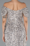 Robe De Soirée Squameuse Longue Beige ABU4843