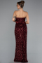 Robe de Soirée Longue Rouge Bordeaux ABU5185