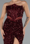Robe de Soirée Longue Rouge Bordeaux ABU5185