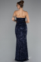 Robe de Soirée Longue Bleu Marine ABU5185