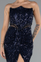 Robe de Soirée Longue Bleu Marine ABU5185