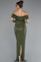 Robe de Soirée Longue Kaki ABU5186