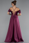Robe De Soirée Satin Longue Prune ABU4703