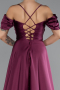 Robe De Soirée Satin Longue Prune ABU4703