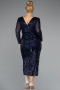 Robe De Invitation Grande Taille Midi Bleu Marine ABK1956