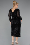 Robe De Invitation Grande Taille Midi Noir ABK1956