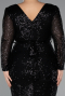 Robe De Invitation Grande Taille Midi Noir ABK1956