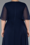 Robe de Soirée Grande Taille Longue Mousseline Bleu Marine ABU5180