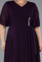 Robe de Soirée Grande Taille Longue Mousseline Violet ABU5180