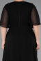 Robe de Soirée Grande Taille Longue Mousseline Noir ABU5180