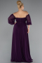 Robe De Soirée Grande Taille Longue Mousseline Violet Foncé ABU2597