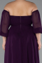 Robe De Soirée Grande Taille Longue Mousseline Violet Foncé ABU2597