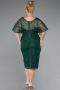 Robe De Invitation Grande Taille Midi Émeraude ABK2372