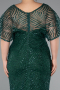 Robe De Invitation Grande Taille Midi Émeraude ABK2372