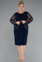 Robe De Soirée Grande Taille Midi Bleu Marine ABK2417