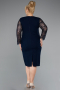 Robe De Soirée Grande Taille Midi Bleu Marine ABK2417