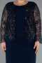 Robe De Soirée Grande Taille Midi Bleu Marine ABK2417
