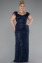 Robe de Soirée Grande Taille Longue Bleu Marine ABU5182